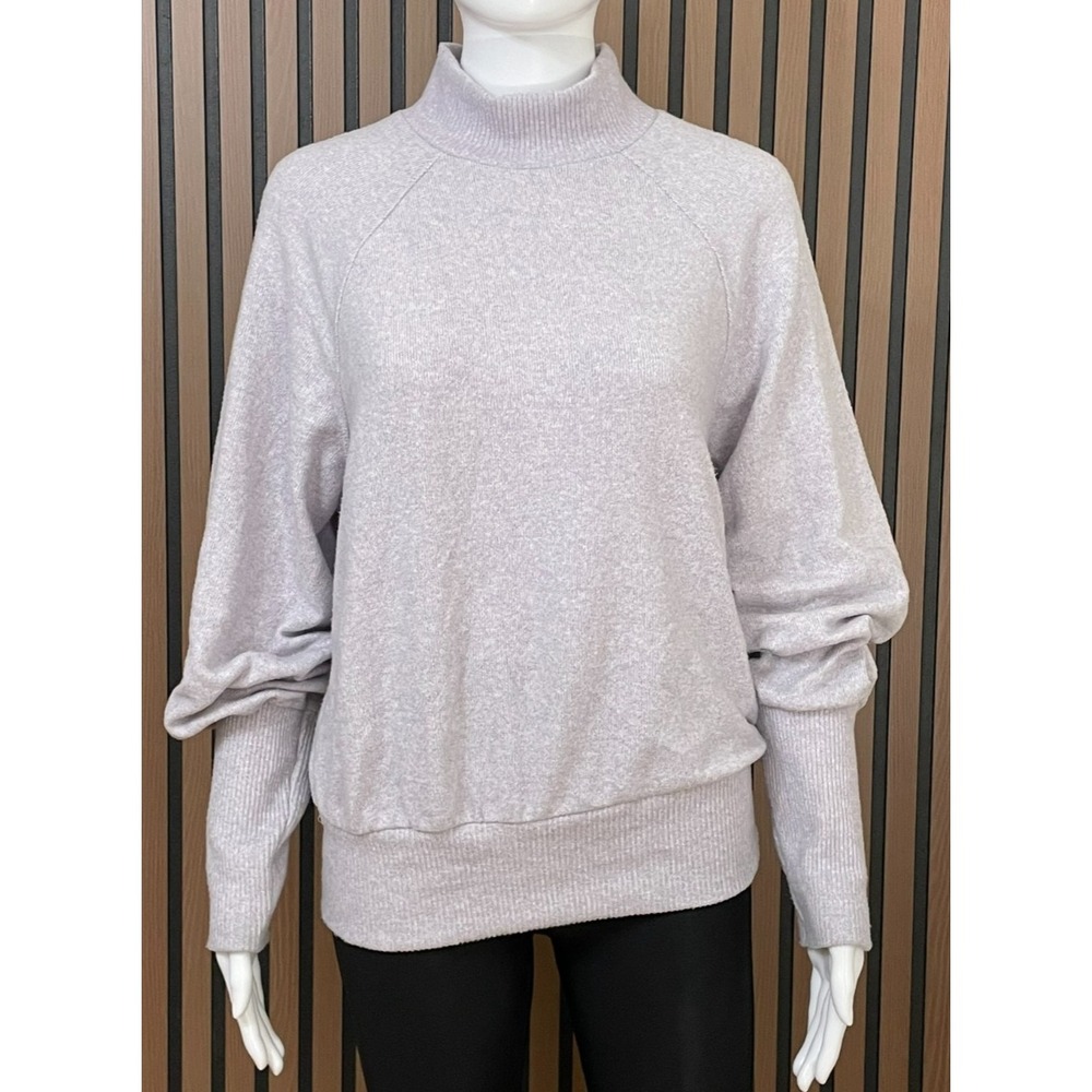 Anthropologie Maeve Laney Women's M Purple Sweater Poly Knit Mock Neck Stretch